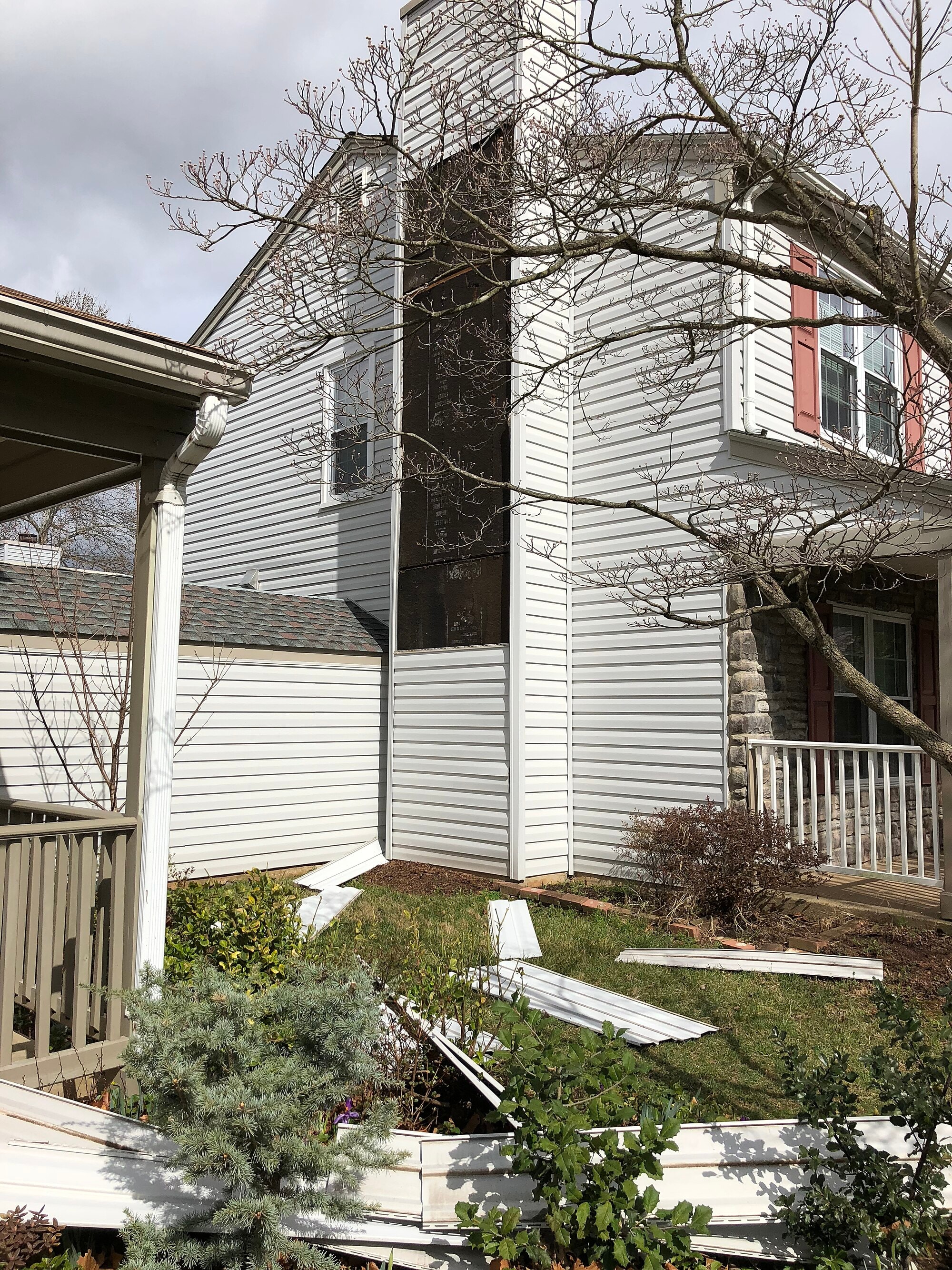 House exterior siding damage needing repair