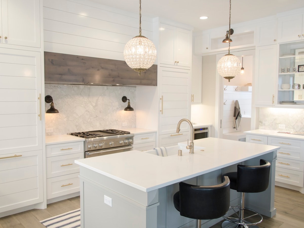 Modern kitchen renovation in progress with new cabinets and countertops